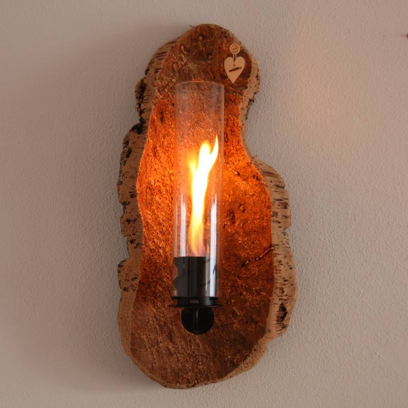 verKORKst Premium Wandfeuer in Korkrinde